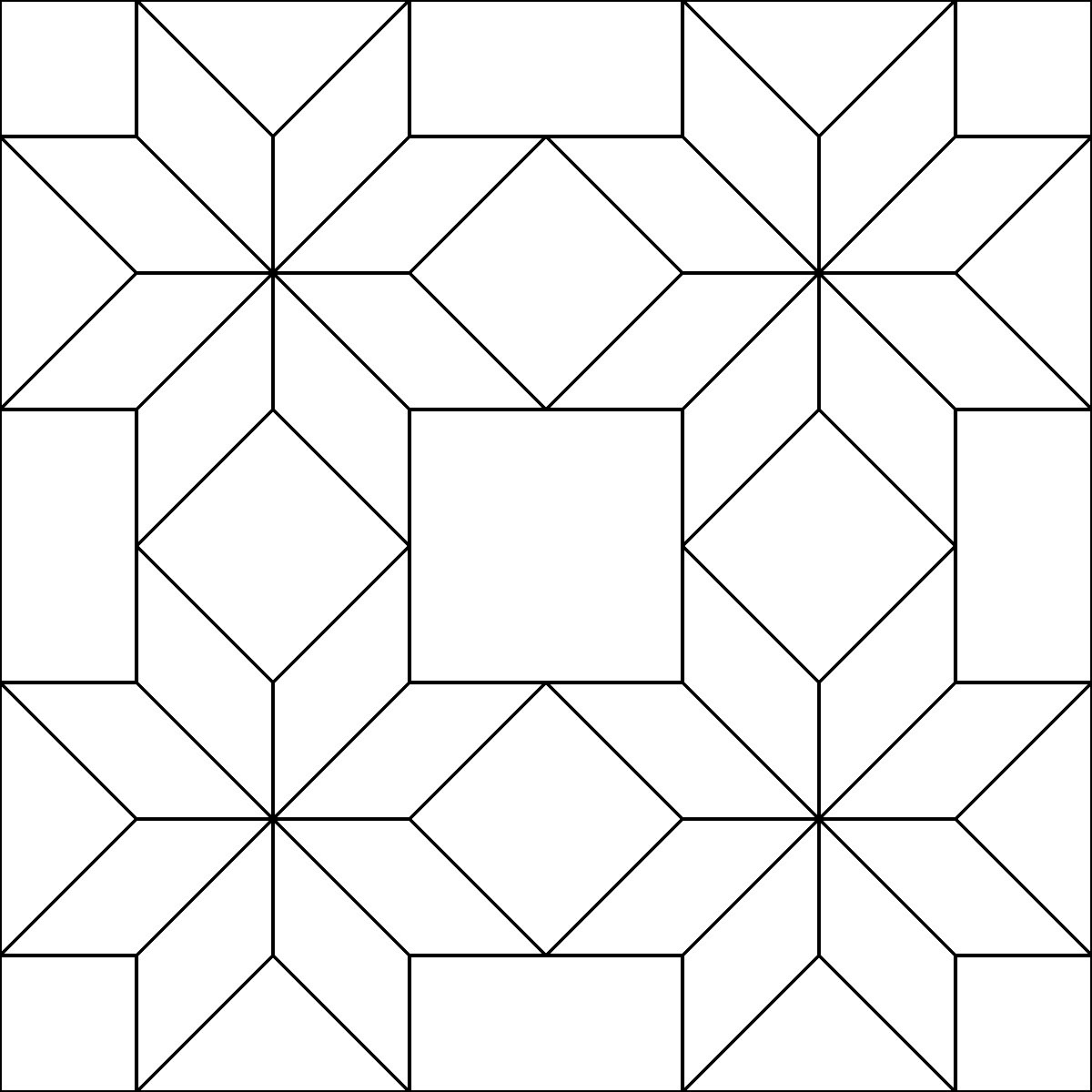 Pattern 176, Four Stars Patchwork barn quilt pattern thumbnail